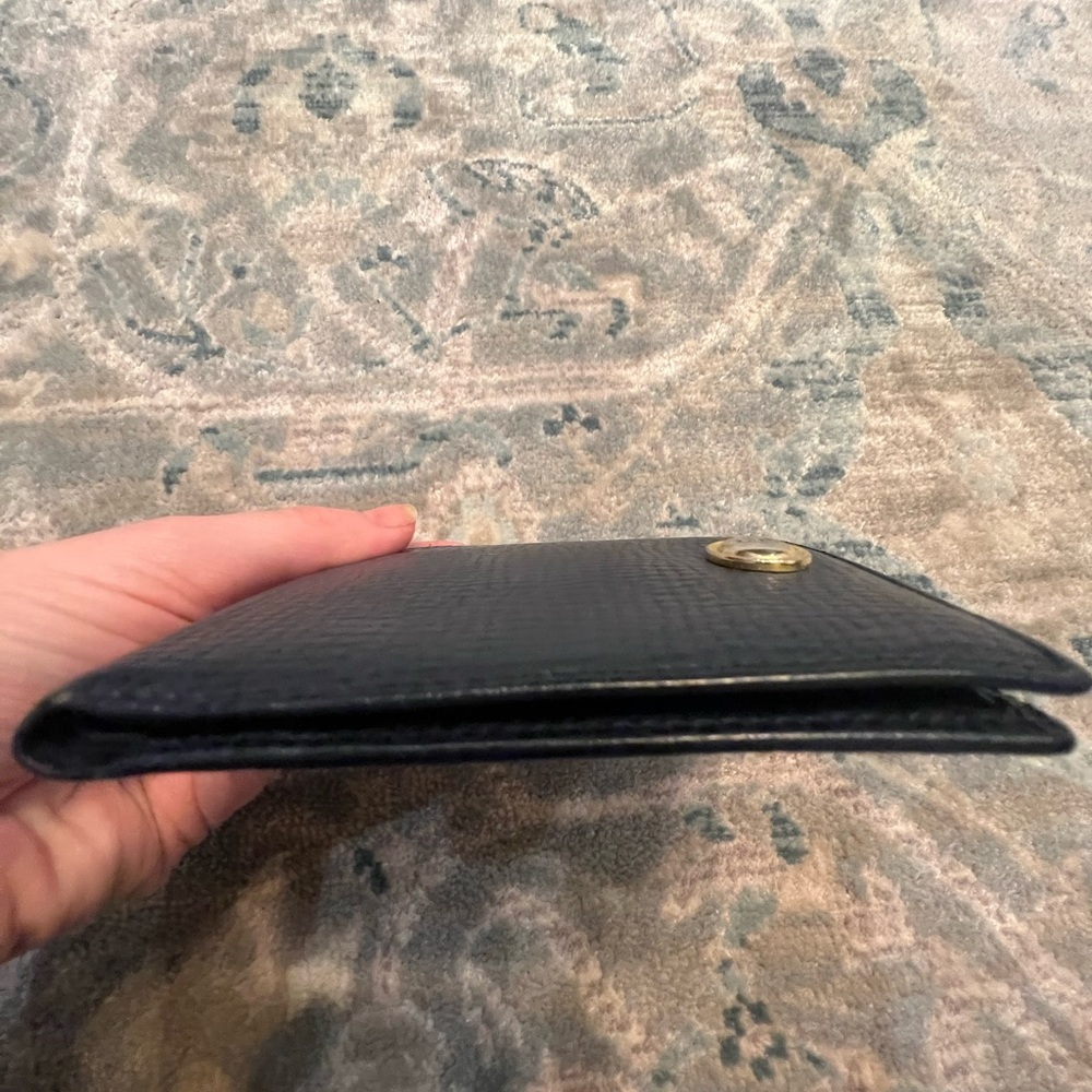 Blue Leather Wallet with Gold Accent - Picture 3 of 13